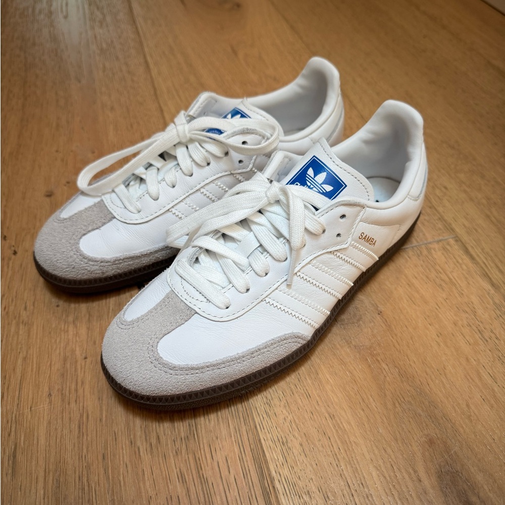 Adidas - Samba White and Gray Sneakers - Never Worn - Size 7
